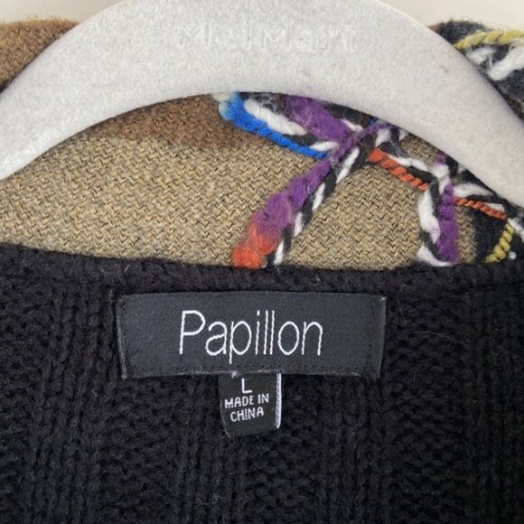 Papillon Wool Blend Mixed Media Cardigan - Picture 3 of 10